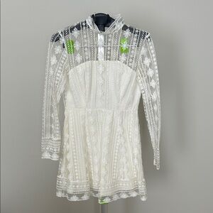 Selfie Leslie White Lace Mini Dress